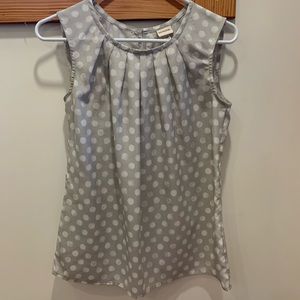 Polka-Dot Sleeveless Blouse